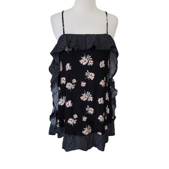 Lulu's Ruffled Around The Edges Floral Mini Dress / Tunic Top S - Picture 2 of 11